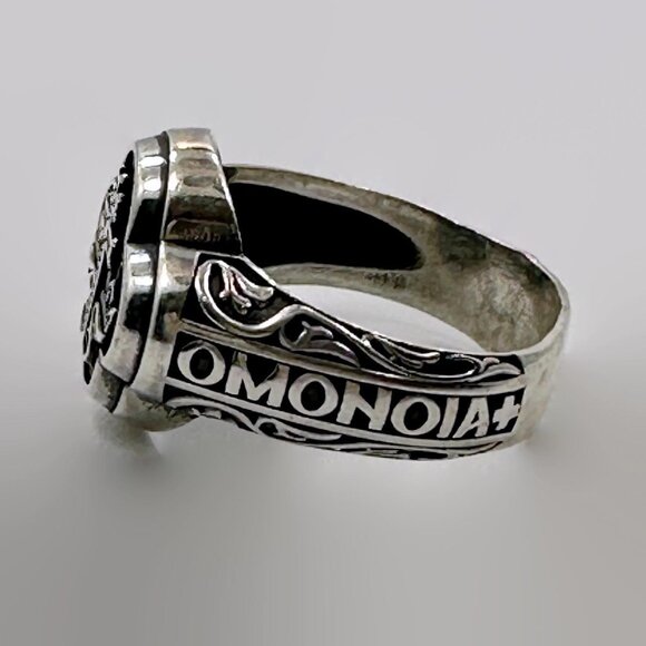 Signet Ring, Byzantine Cross, Vintage,Sterling Silver, Size 9,Greek Wedding Ring - Picture 5 of 5